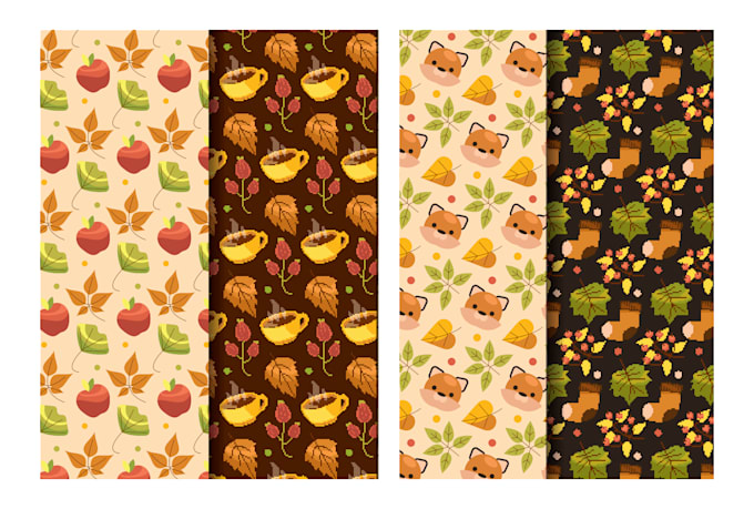 autumn patterns designs in illustrations